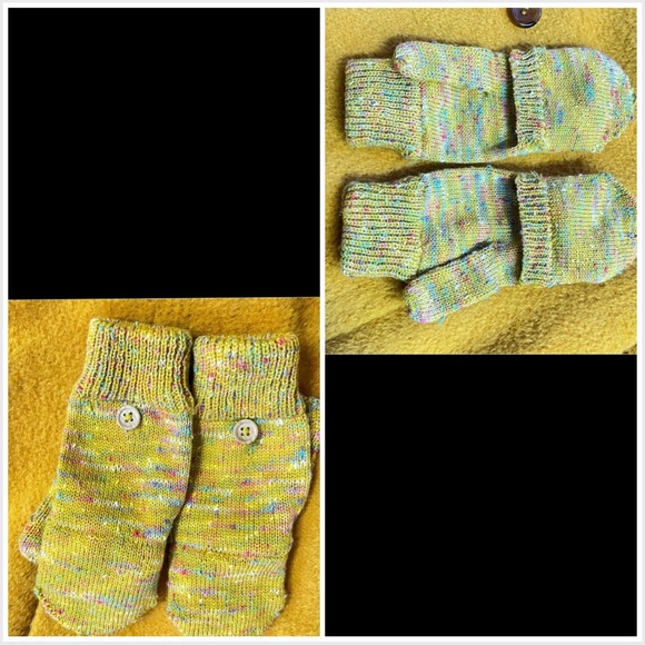 Set of 3 yellow:retro-50’s swing mohair-wool mix coat w/scarf & flip mitts - Picture 3 of 16